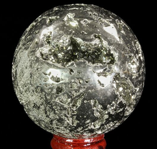 Polished Pyrite Sphere - Peru #65140